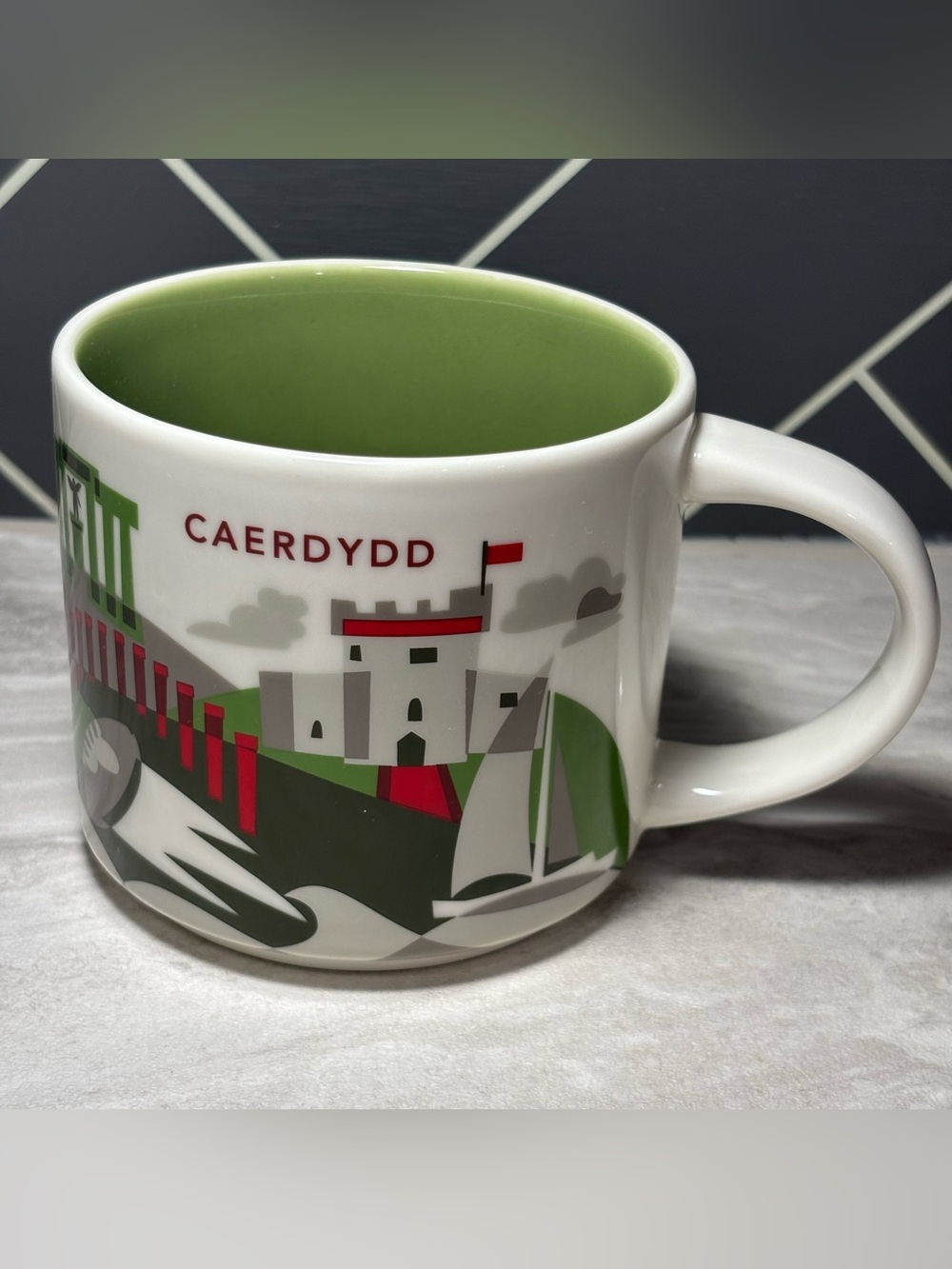 Starbucks Caerdydd Wales You Are Here Collection Series 14oz Coffee Mug Tea Cup